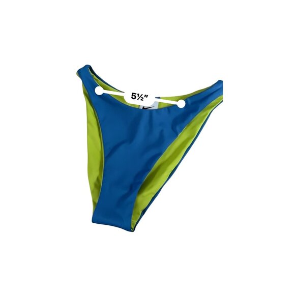 Nike Womens Reversible Swim Bottom XS Blue & Neon Green Move to Zero Bikini - Picture 12 of 12